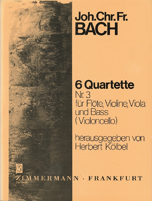 6 Quartette Band 3 (Nr.3)  für Flöte, Violine, Viola, Bc  Stimmen