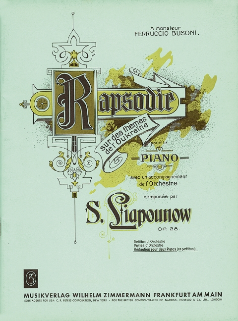 Ukrainische Rhapsodie op.28  für Klavier und Orchester  für 2 Klaviere