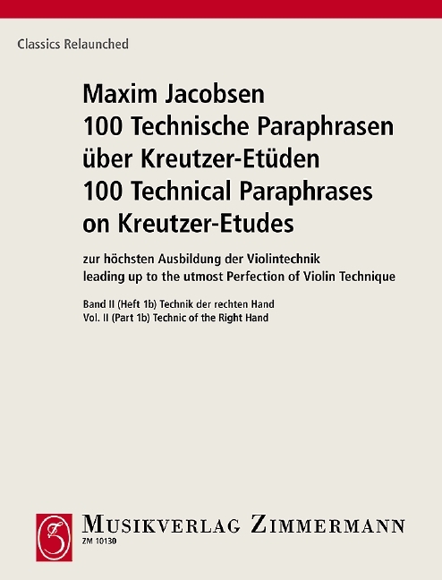 100 technische Paraphrasen über Kreutzer-Etüden Band 2 Heft 1b  für Violine  