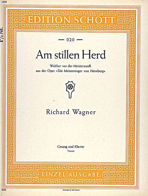 Am stillen Herd aus Die Meistersinger von Nürnberg  für hohe Singstimme und Klavier  