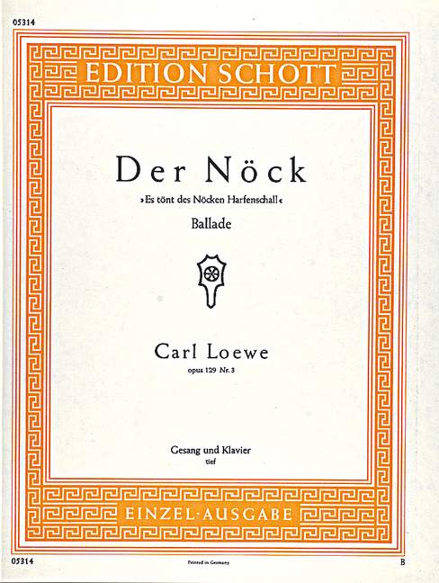 Der Nöck op. 129/3  für tiefe Singstimme und Klavier (C-Dur, original)  