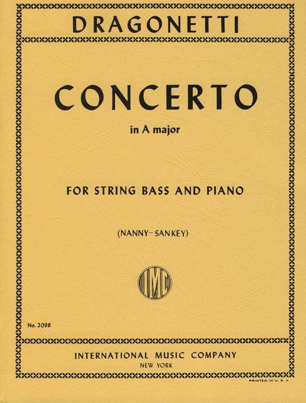 Concerto A major  for double bass and piano  