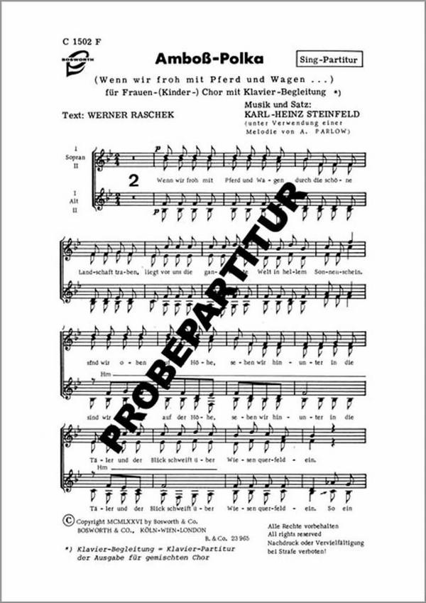 Amboss-Polka  für SSAA Chor und Klavier  Chorpartitur (dt)