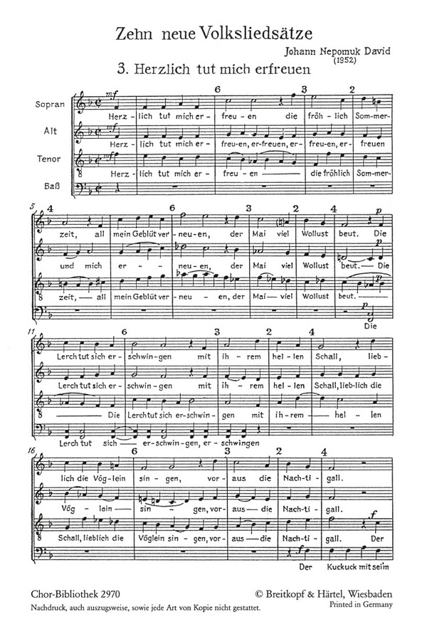 10 neue Volksliedsätze Band 2  für gem Chor  Chorpartitur