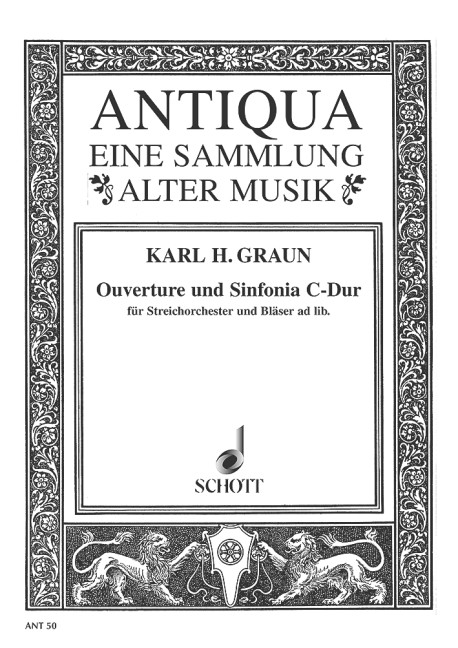 Ouverture und Sinfonia  für Streichorchester, Bläser ad libitum  Partitur
