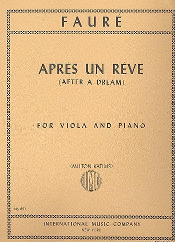Aprés un rêve  for viola and piano  