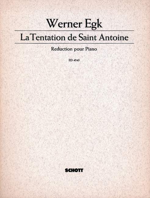 La tentation de Saint Antoine  für Alt, Streichquartett und Streichorchester  Klavierauszug