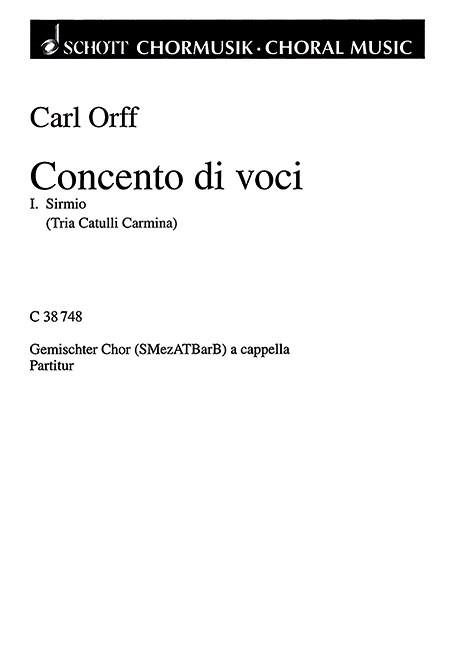 Concento di voci  für gemischten Chor (SMezATBarB)  Chorpartitur