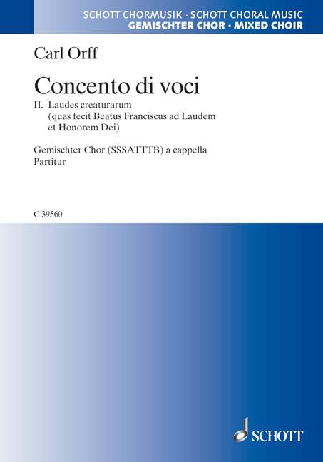 Concento di voci  für gemischten Chor (SSSATTTB)  Chorpartitur