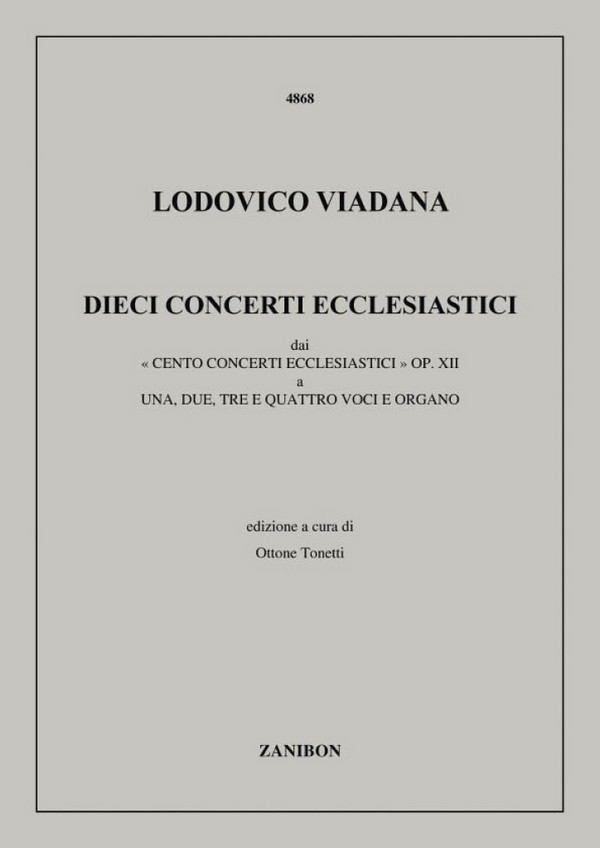 10 concerti ecclesiastici per  coro misto e organo  partitura (it)