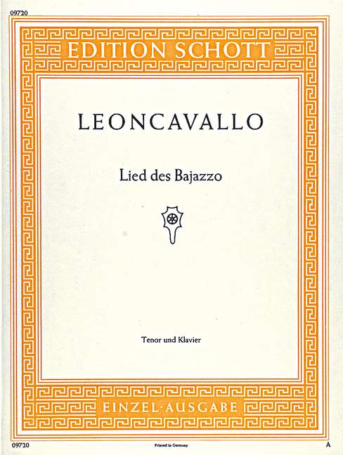 Lache Bajazzo aus Der Bajazzo  für Tenor und Klavier (dt)  
