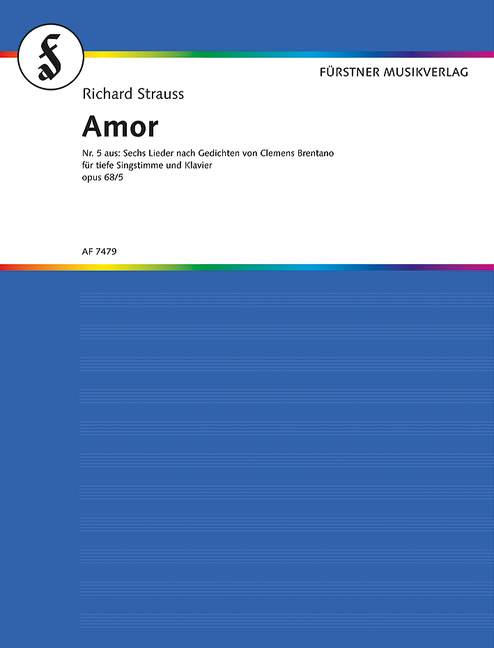 Amor op. 68,5  für tiefe Singstimme und Klavier (dt, D-Dur)  