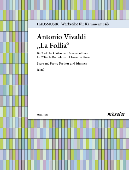 'La Follia'  für 2 Altblockflöten und Bc  Partitur und Stimmen