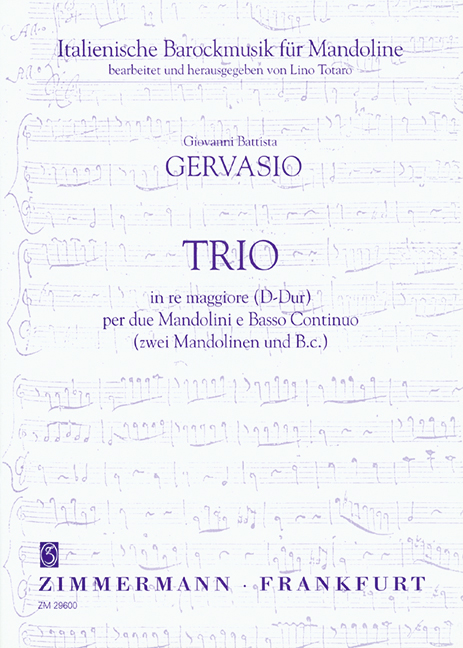 Trio D-Dur  für 2 Mandolinen und bc  Stimmen
