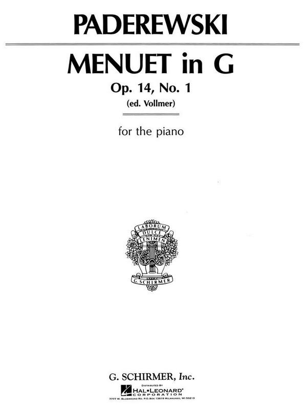 Menuett G-Dur op.14,1 für  Klavier  