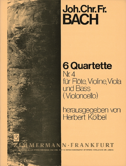 6 Quartette Band 4 (Nr.4) für  Flöte, Violine, Viola, Bc    Stimmen  