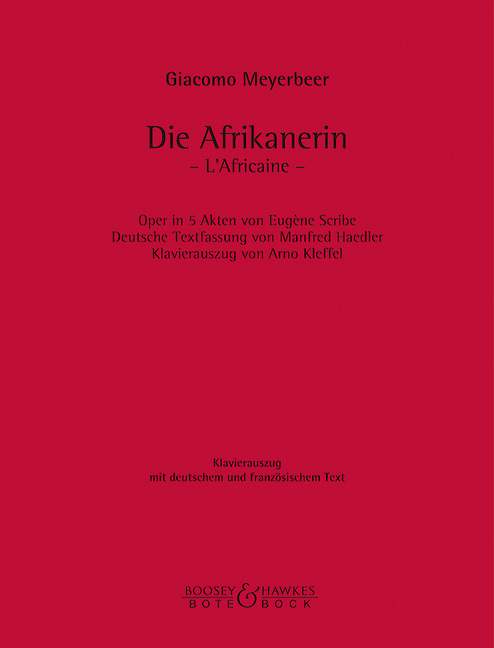 Die Afrikanerin    Klavierauszug (dt/fr)