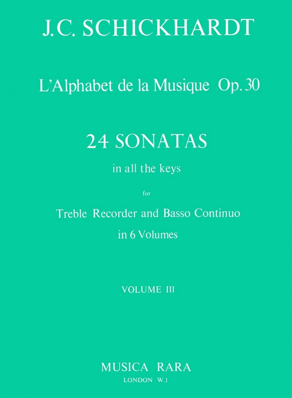 L'alphabet de la musique op.30 vol.3  for treble recorder and bc  twenty-four sonatas in all keys