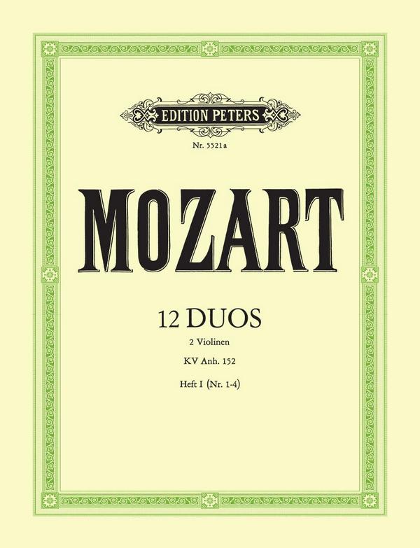 12 Duos KV Anh.152 Band 1 (Nr.1-4)  für 2 Violinen  Stimmen