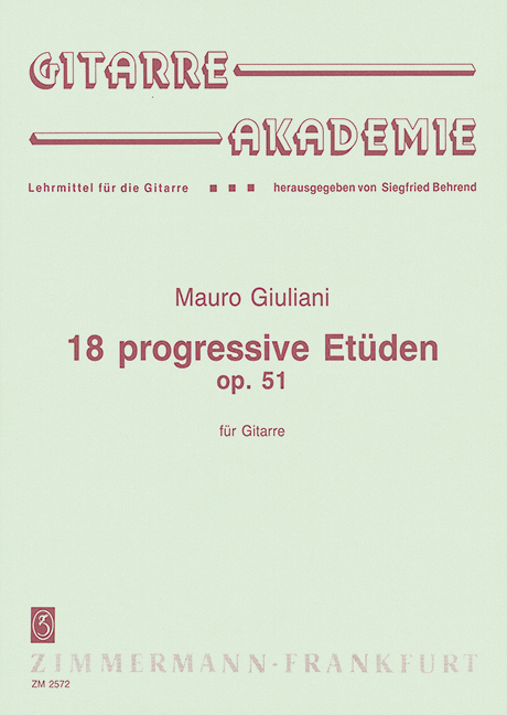 18 progressive Etüden op.51  für Gitarre  
