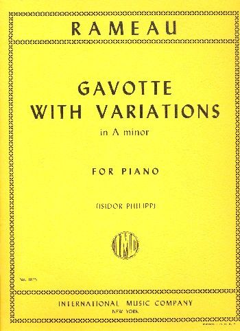 Gavotte with Variations a Minor  for piano  