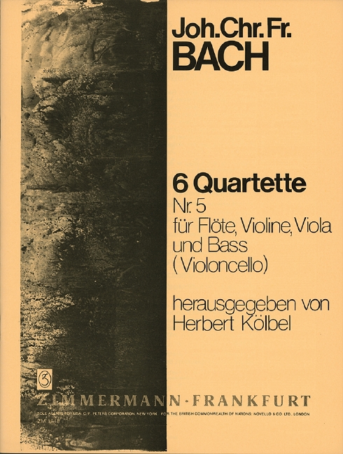 6 Quartette Band 5 (Nr.5)  für Flöte, Violine, Viola und Bc  Stimmen
