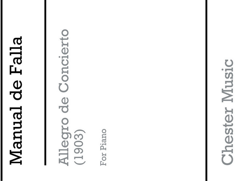 Allegro de Concierto für Klavier  solo ( 1903 )  