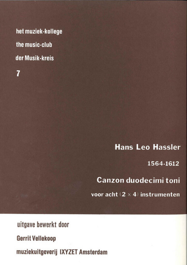 Canzon duodecimi toni  für 8 Instrumente  Partitur und Stimmen