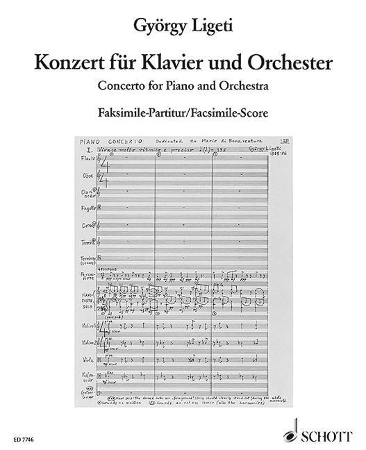 Konzert  für Klavier und Orchester  Faksimile-Partitur