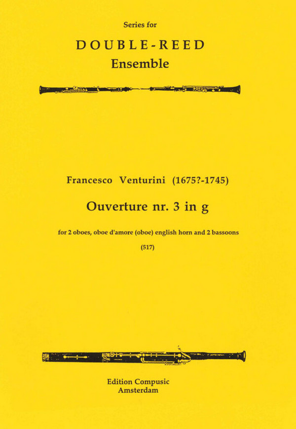Ouverture g minor no.3  for 2 oboes, oboe d'amore,  engl. horn, and 2 bassoons, score+parts