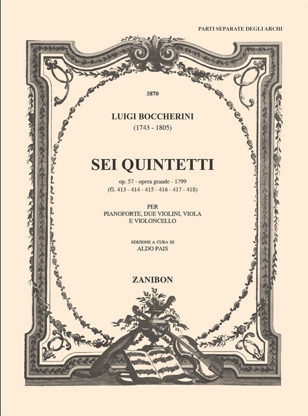 6 Quintetti op.57  für Klavier und Streichquartett  4 Streicherstimmen