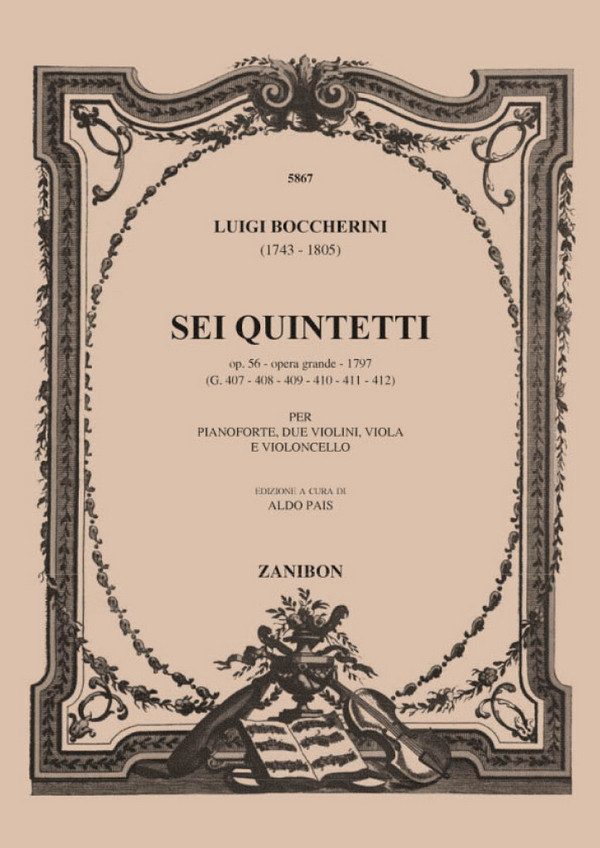 6 Quintetti op.56 für Klavier  und Streichquartett  Partitur (= Klavierstimme)