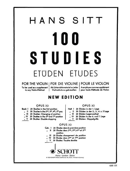 100 Studies op.32 vol.5 20 studies  for the violin (double stopping)  