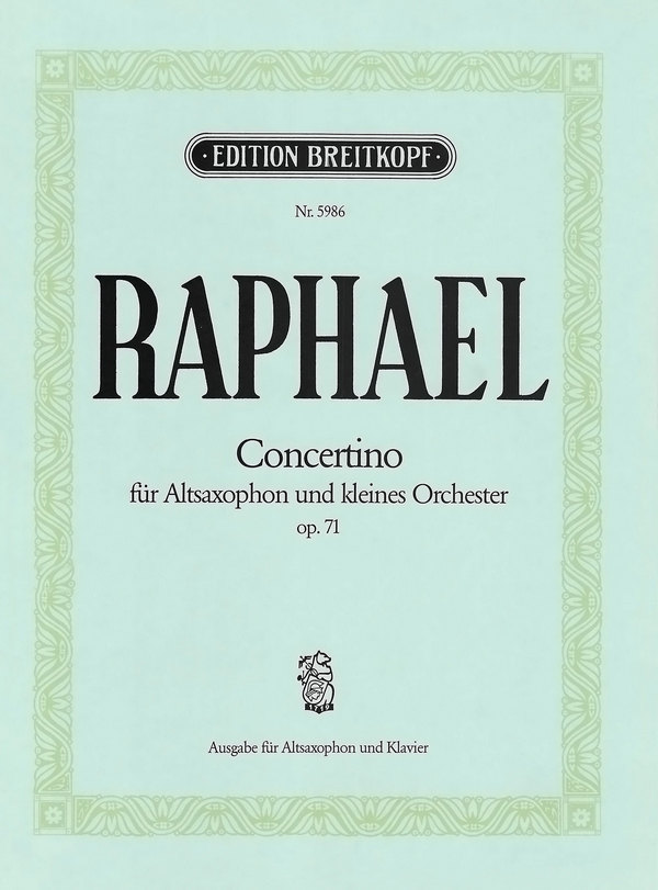 Concertino op.71  für Altsaxophon (es) und kleines Orchester  Klavierauszug
