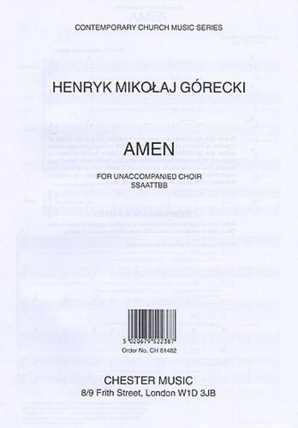 Amen op.35 für gem Chor a cappella  (SSAATTBB)  score