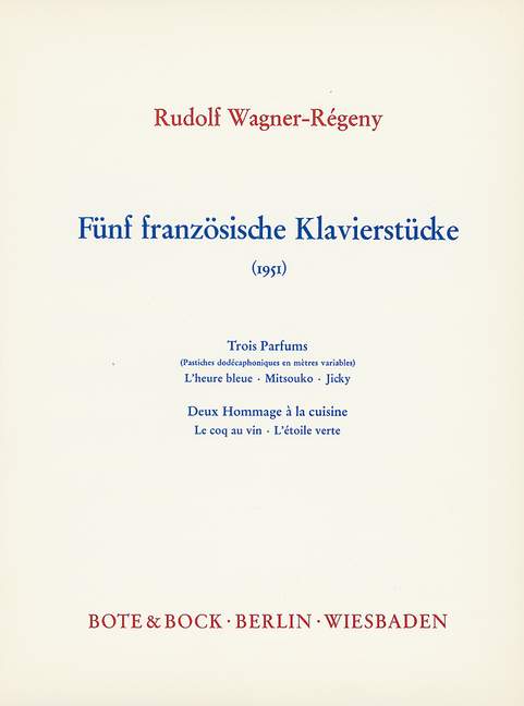 5 französische Klavierstücke (1951)    