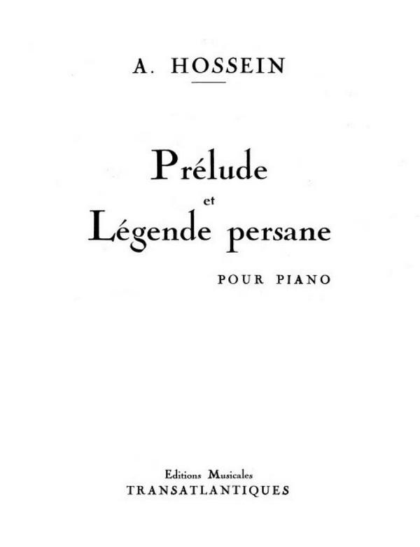 Prèlude et Légende persane  pour piano  
