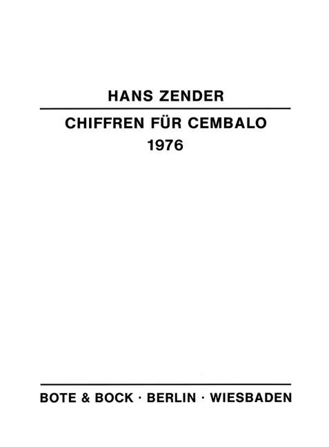 Chiffren (1976)  für Cembalo  