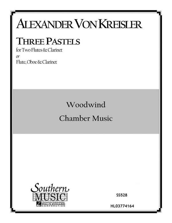 3 PASTELS FOR 2 FLUTES AND Bb  CLARINET (OR FL, OB, CLAR)  SCORE+PARTS