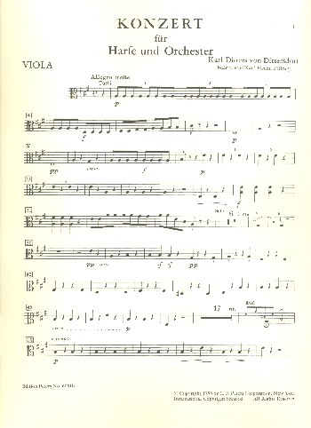 Konzert A-Dur  für Harfe und Orchester  Viola