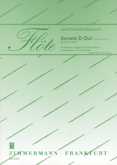 Sonate D-Dur nach op.3,2  für Flöte und obligates Cembalo  (Klavier)