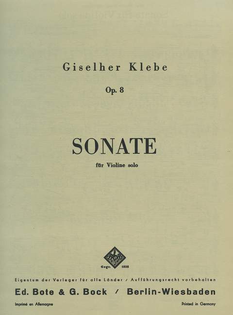 Sonate Nr.1 op.8  für Violine solo  