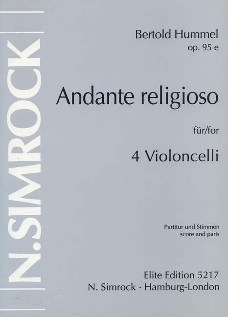 Andante religioso op.95e  für 5 Violoncelli  Partitur und Stimmen