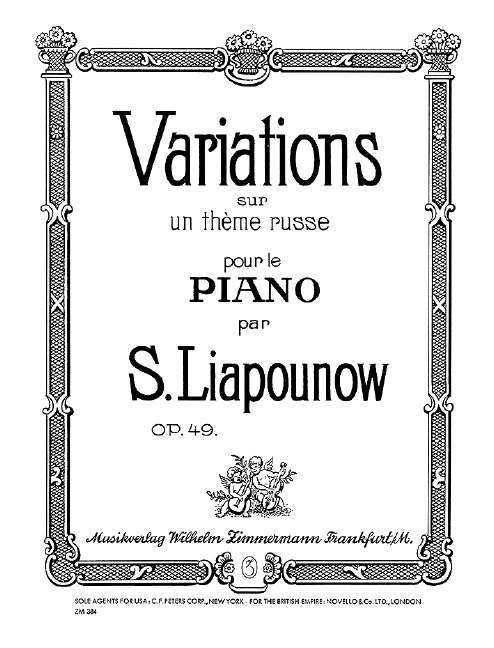 Variations sur un thème  russe op.49 für Klavier  