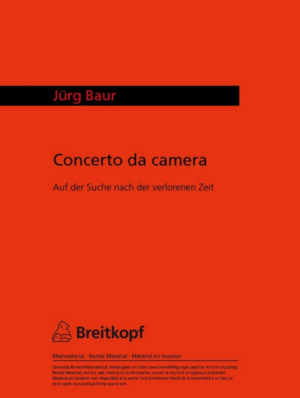 Concerto da camera  für Blockflöte und Orchester  für Blockflöte und Klavier