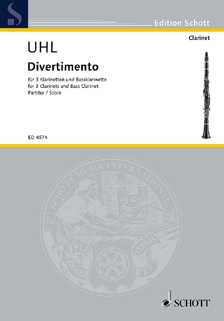 Divertimento  für 3 Klarinetten (B) und 1 Bassklarinette (B)  Partitur