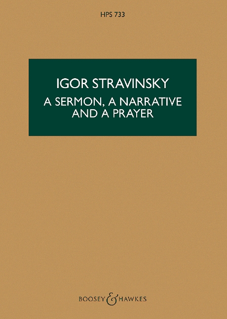 A Sermon, a Narrative and a Prayer  for soli (AT), speaker, chorus and orchestra  study score
