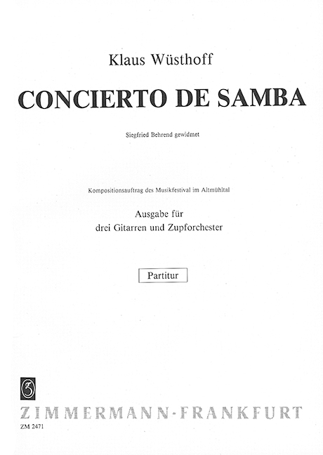 Concierto de Samba für  3 Gitarren und Zupforchester  