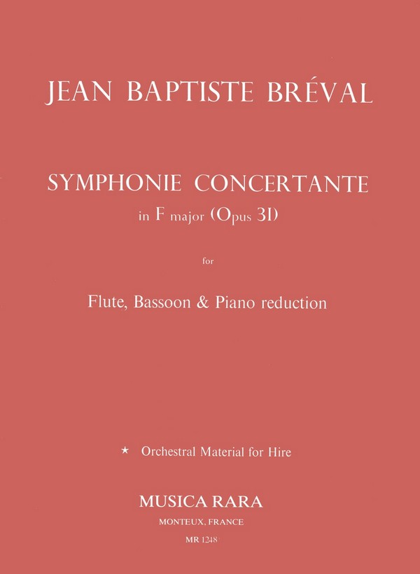 Sinfonia concertante F-Dur op.31  für Flöte, Fagott und Orchester  für Flöte, Fagott und Klavier