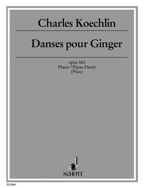 Danses pour ginger op.163  für Klavier bzw. 2 Klaviere  (z. Auff. 2 Exempl. erforderlich)